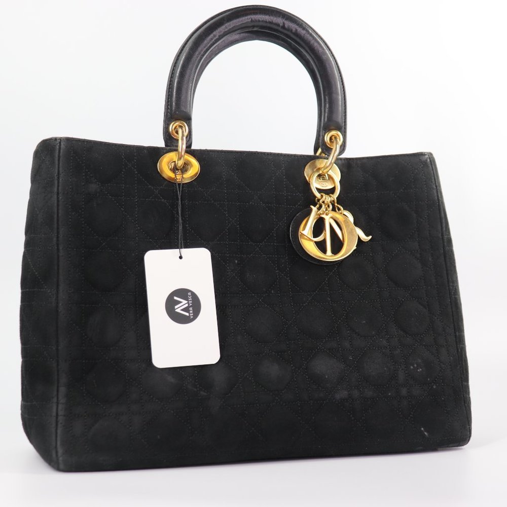 Sold💜CHRISTIAN DIOR Suede Cannage Large Lady Dior